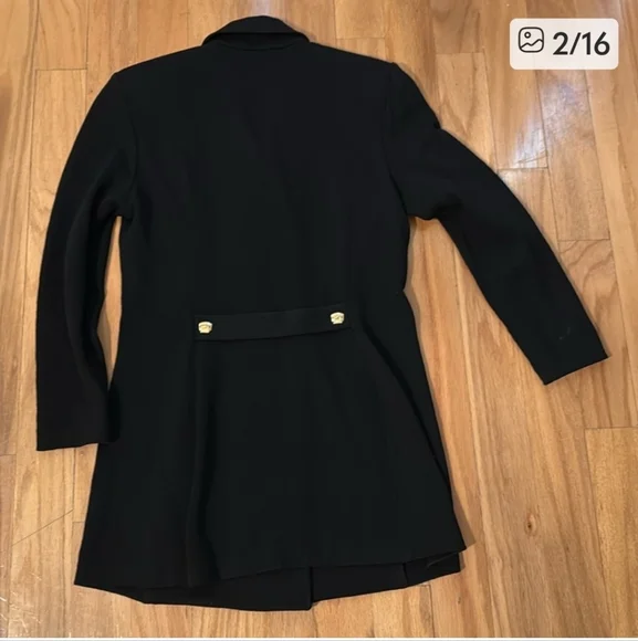 St. John Collection Black Blazer with Gold Buttons - Picture 3 of 10